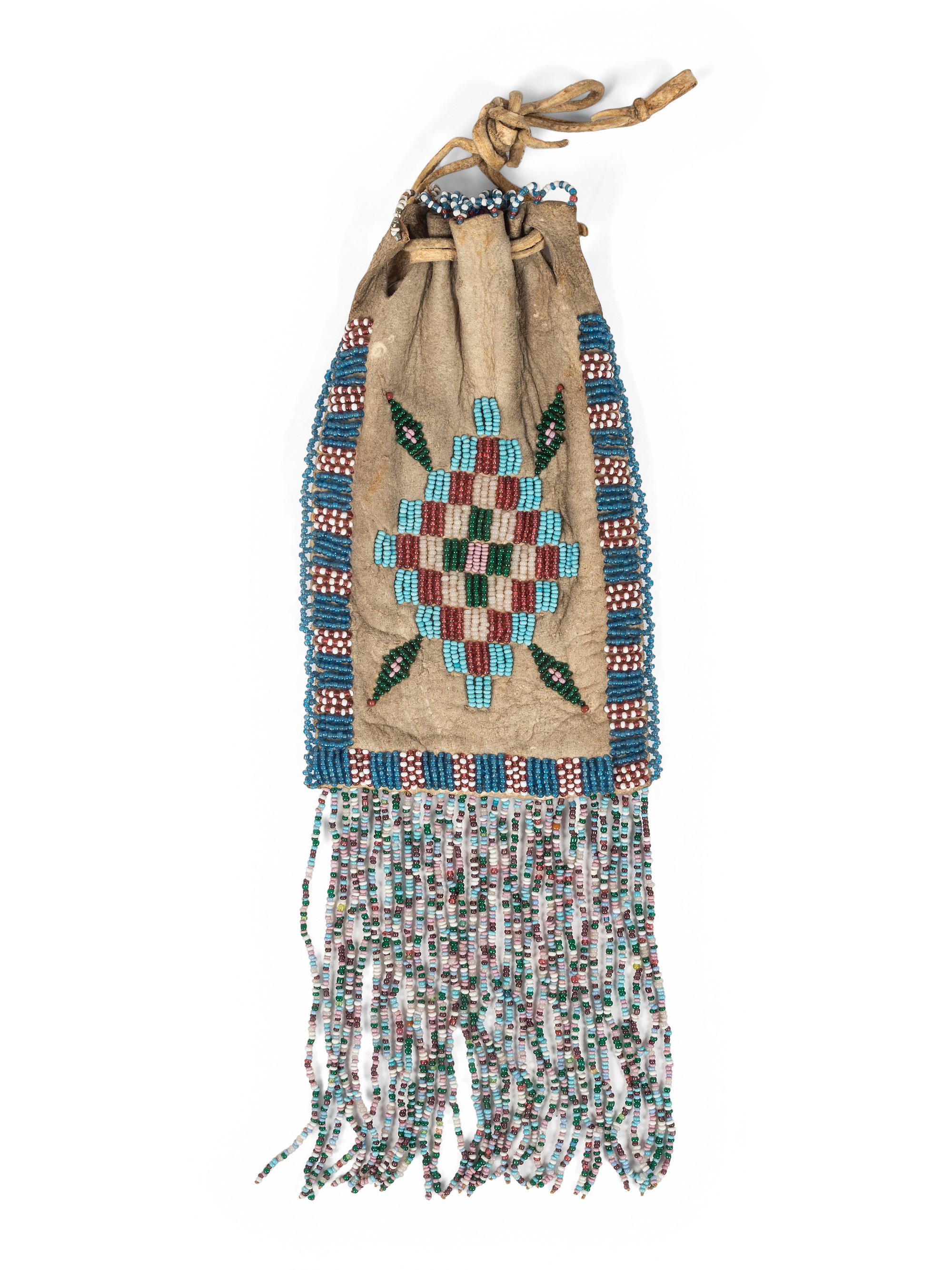 Apache Beaded Hide Bag