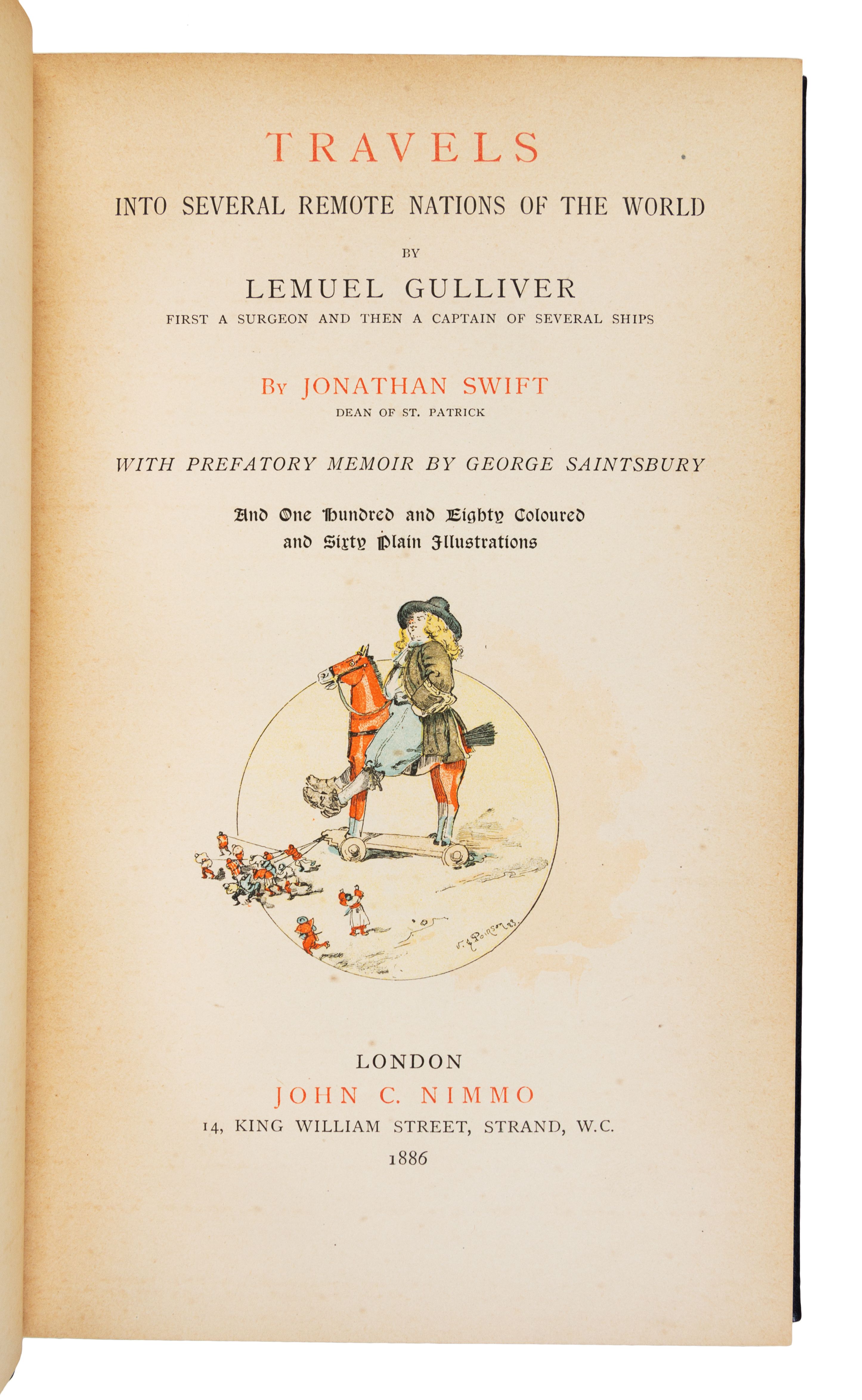 SWIFT, Jonathan (1667-1745). Gulliver's Travels. London