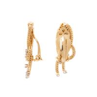 YELLOW GOLD AND DIAMOND NECKLACE AND CLIP EARRINGS