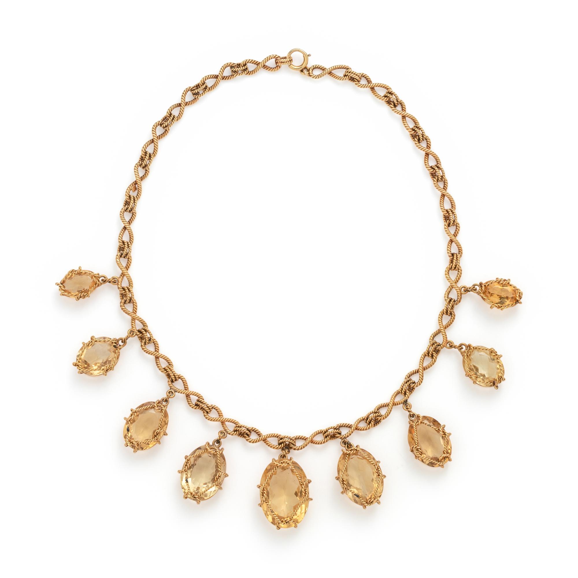 YELLOW GOLD AND CITRINE NECKLACE