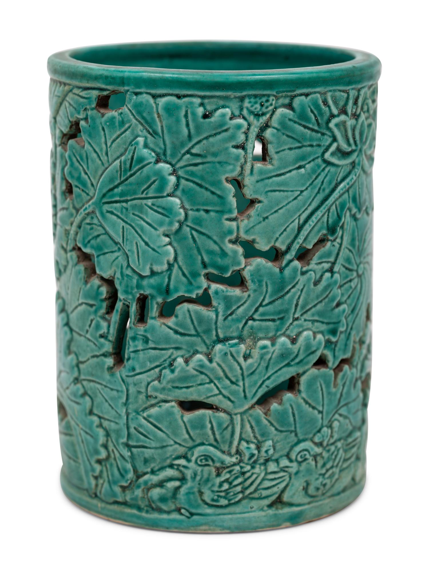 Three Chinese Porcelain Brushpots, Bitong