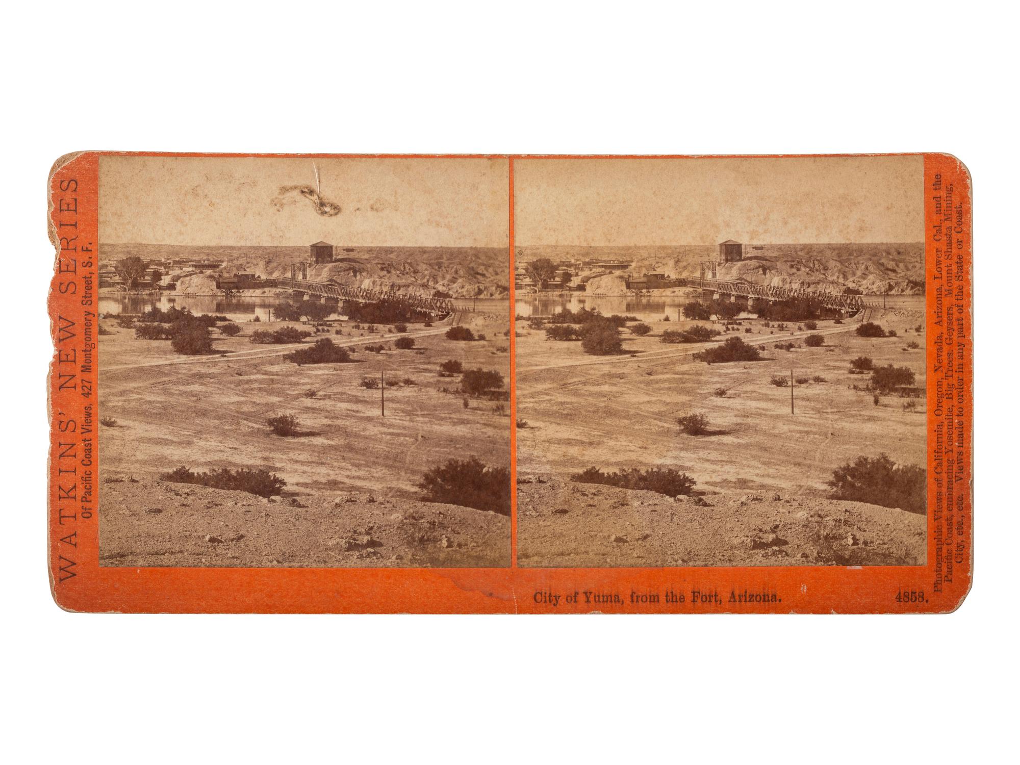 [WESTERN AMERICANA] -- [ARIZONA]. WATKINS, Carleton (1829-1916), photographer. City of Yuma, from the Fort, Arizona . San Francisco, CA: [1880].