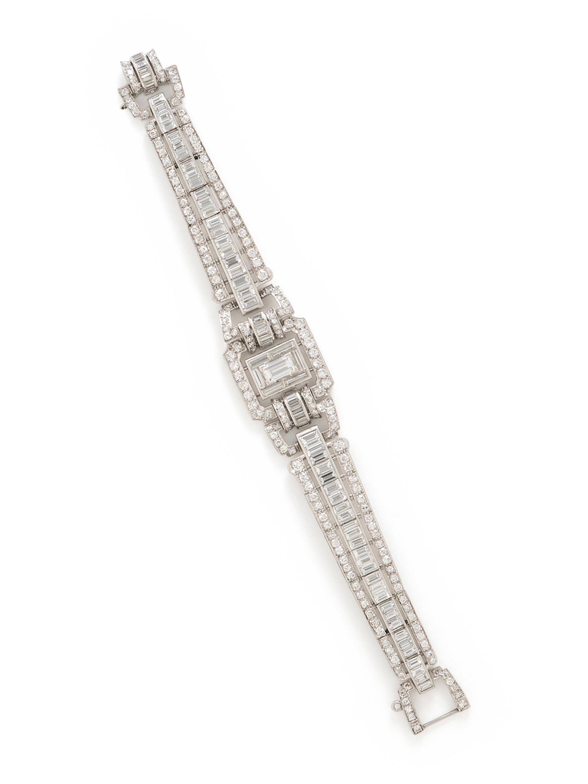 PLATINUM AND DIAMOND BRACELET