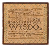 An English Needlework Embroidered Schoolgirl's Sampler