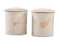 Two Redwing Stoneware Crocks