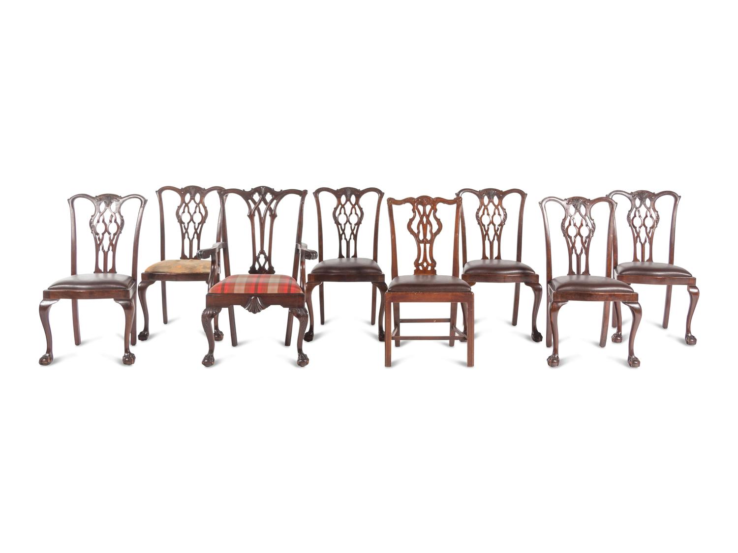 An Assembled Set of George III Style Mahogany Dining Chairs