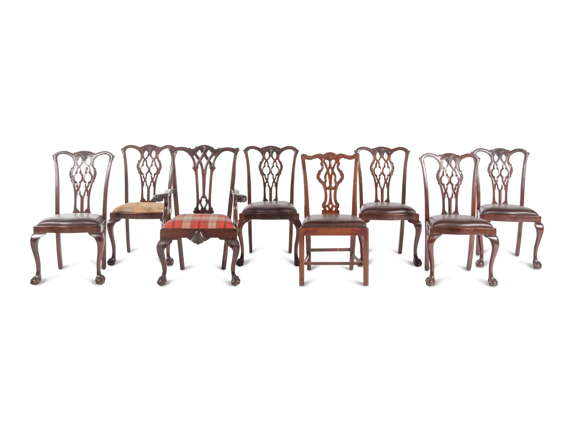 An Assembled Set of George III Style Mahogany Dining Chairs