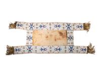 Sioux Beaded Hide Saddle Blanket, with World War I Era Doodles