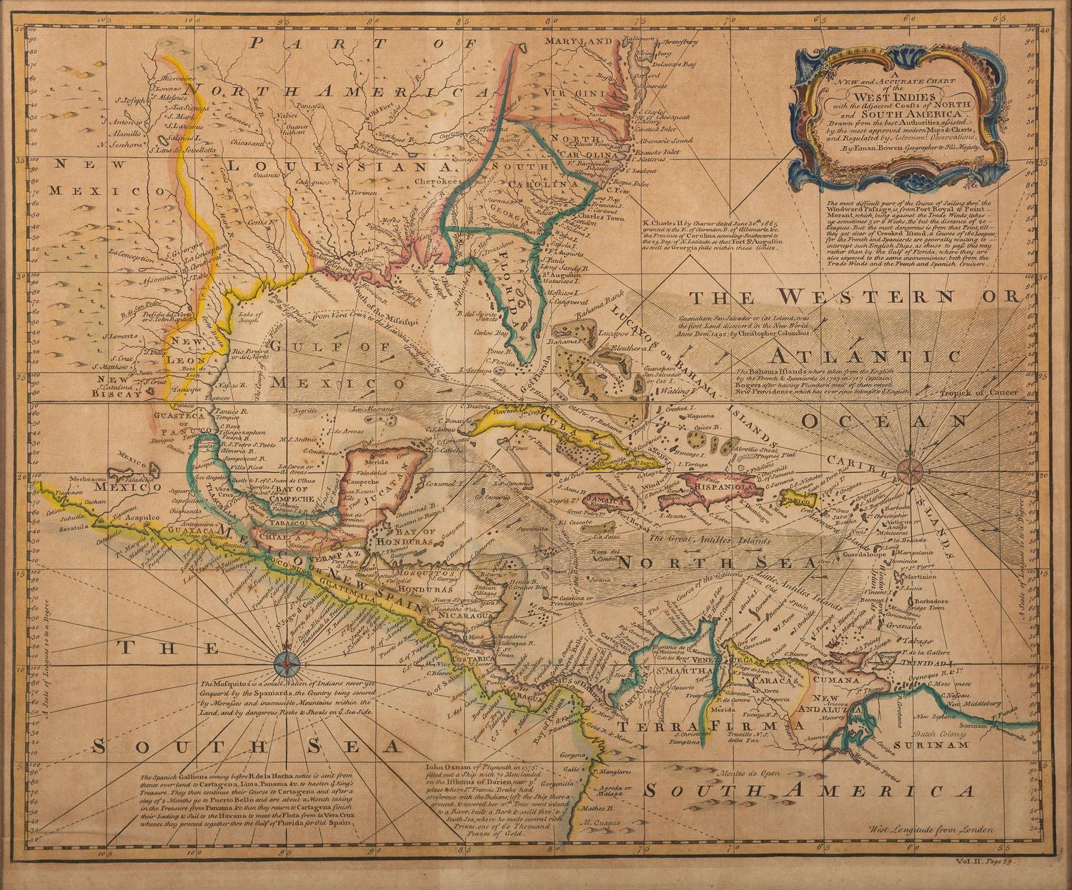 [CENTRAL AMERICA] Three maps of the Southeastern United States, the Caribbean, and Central America.