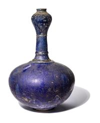 A Persian Blue-Glazed Bottle