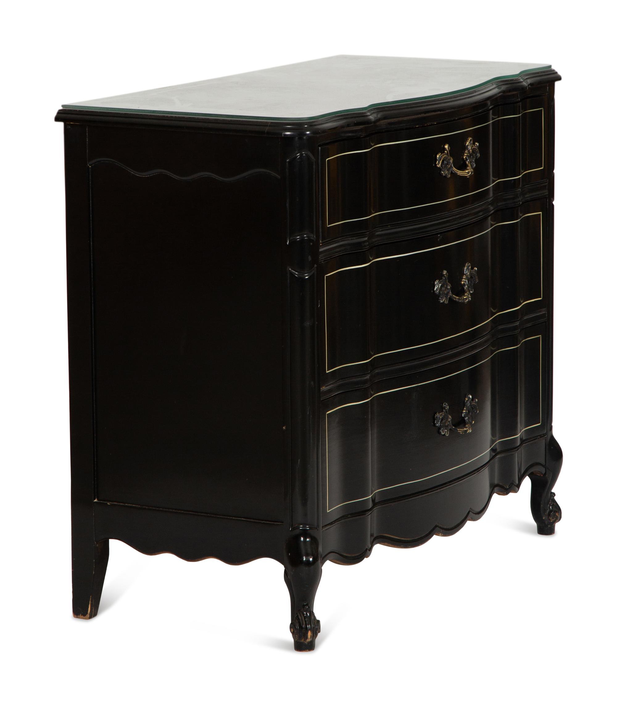 A Napoleon III Style Ebonized Commode