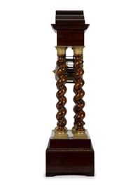 A Charles X Gilt Bronze Mounted Marquetry Portico Clock