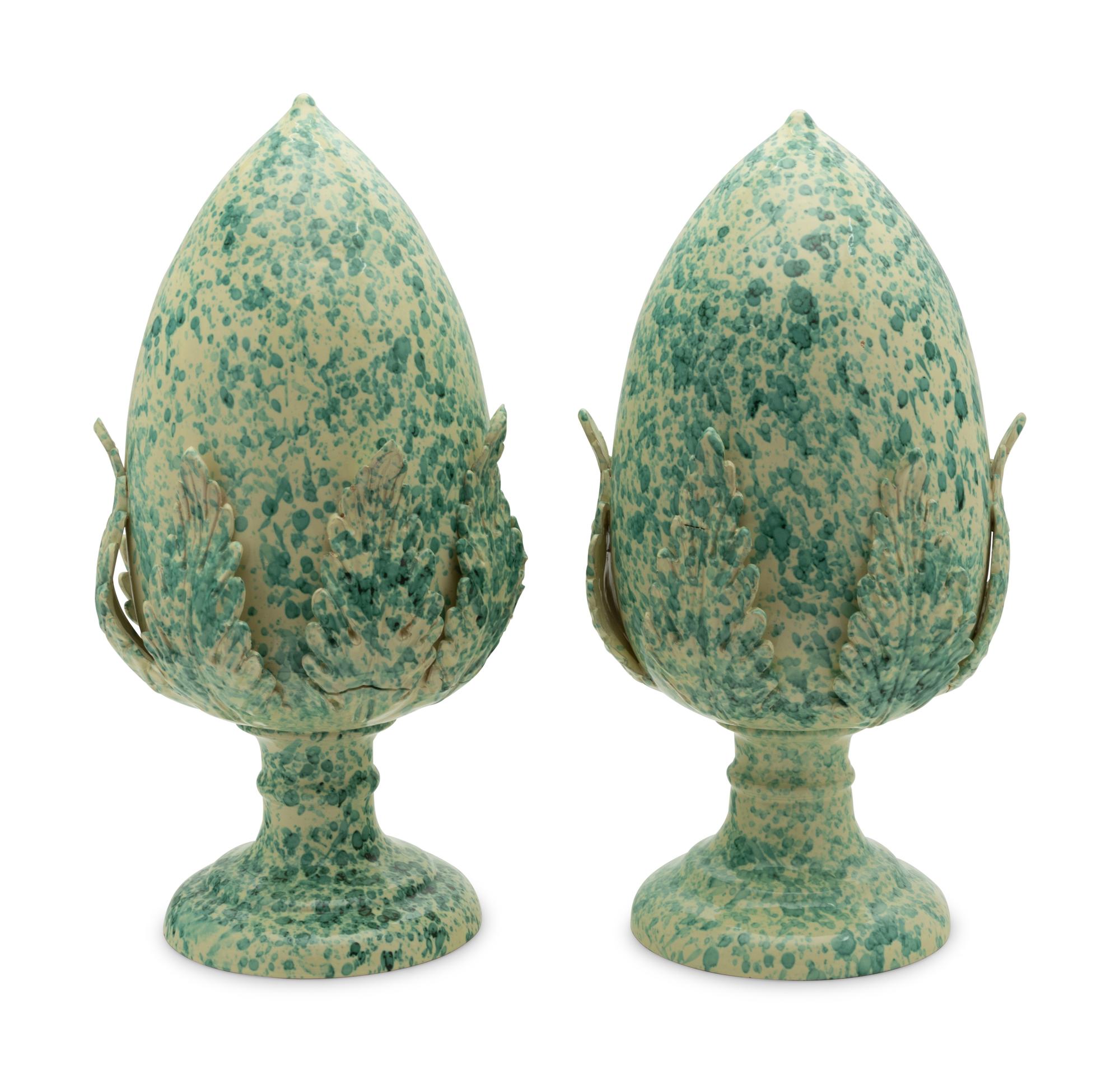 A Pair of Italian Ceramic Ornaments