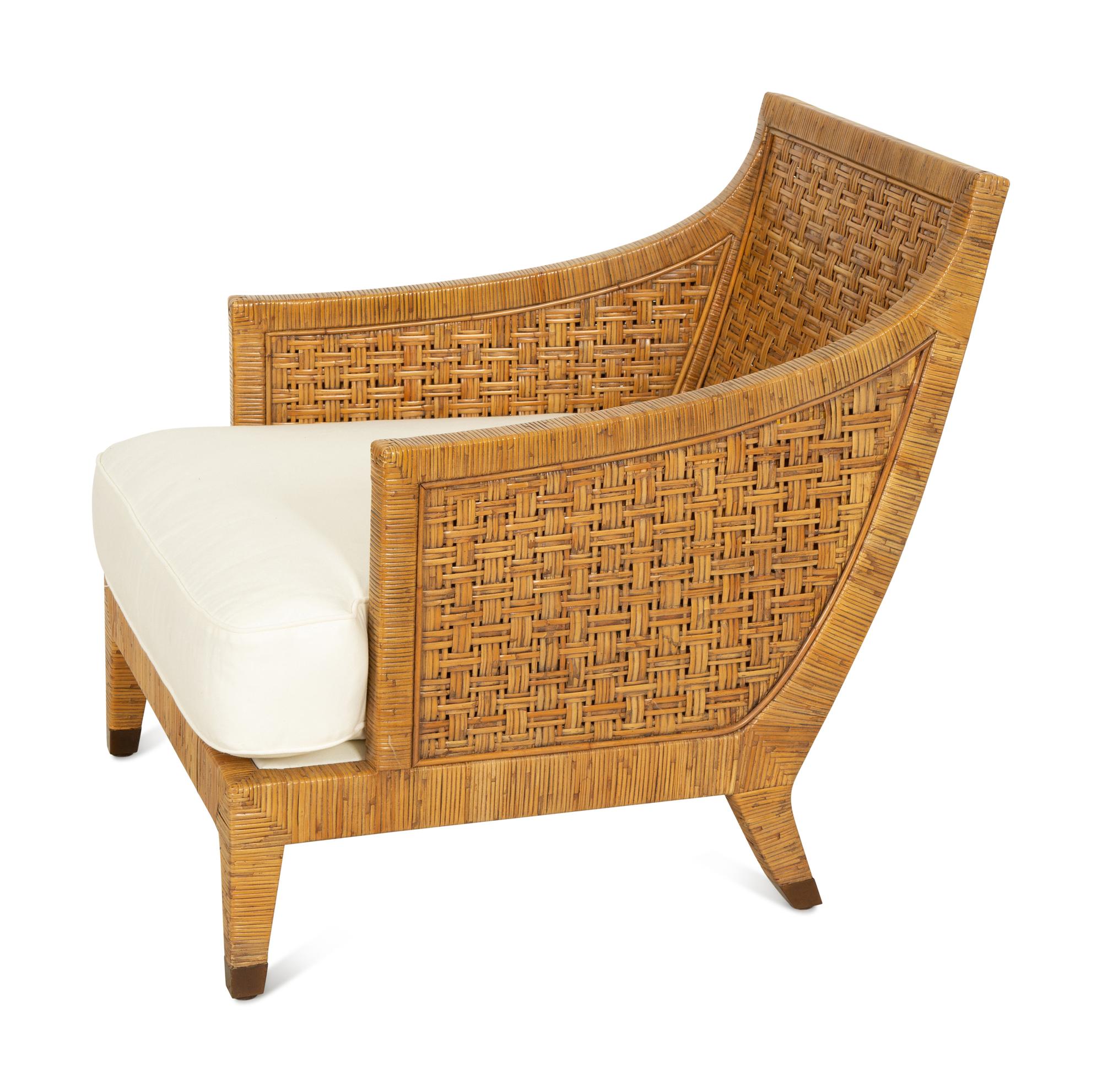 A Baker-McGuire St. Germain Rattan Lounge Chair