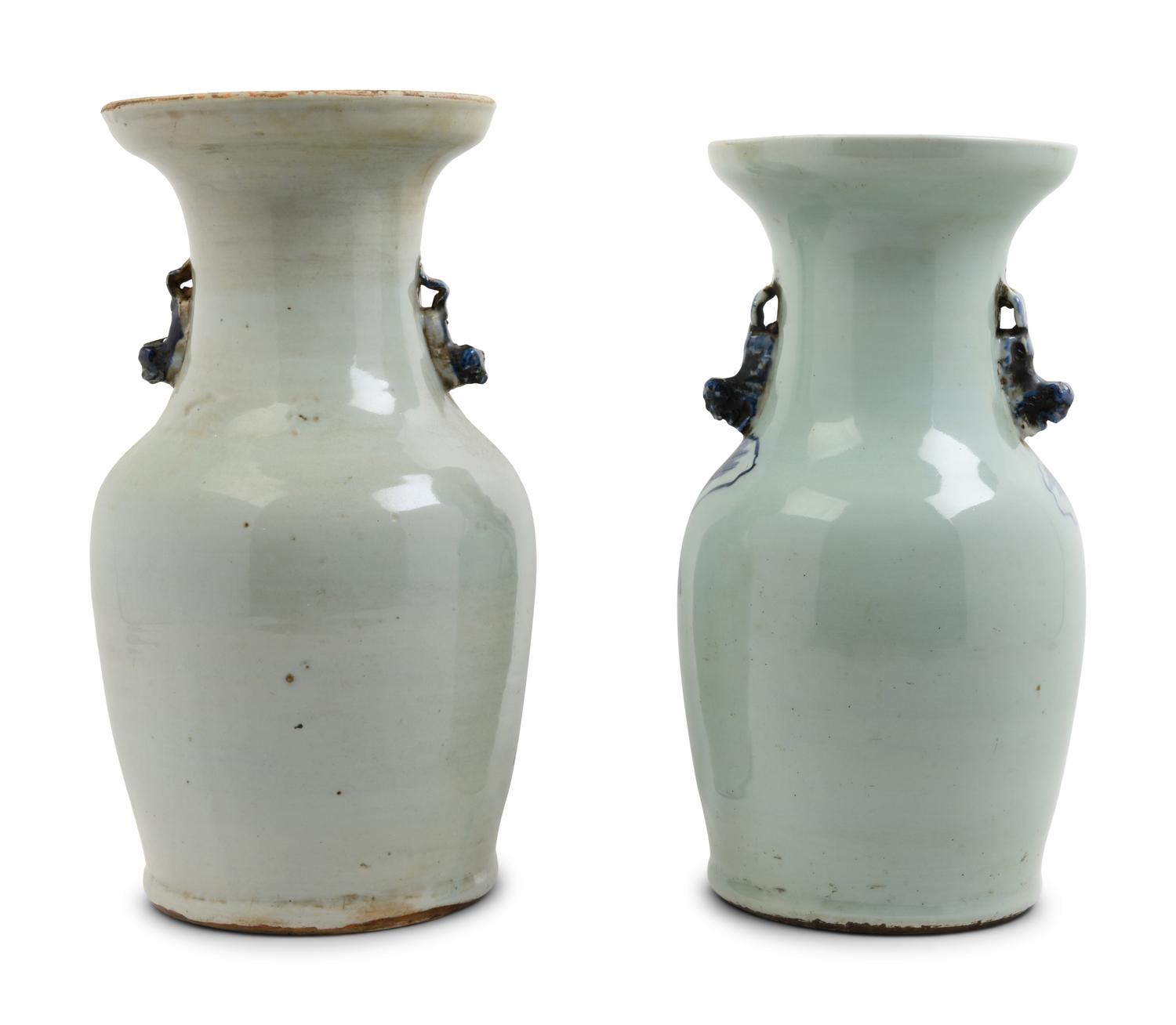 Two Chinese Blue and White Porcelain Vases