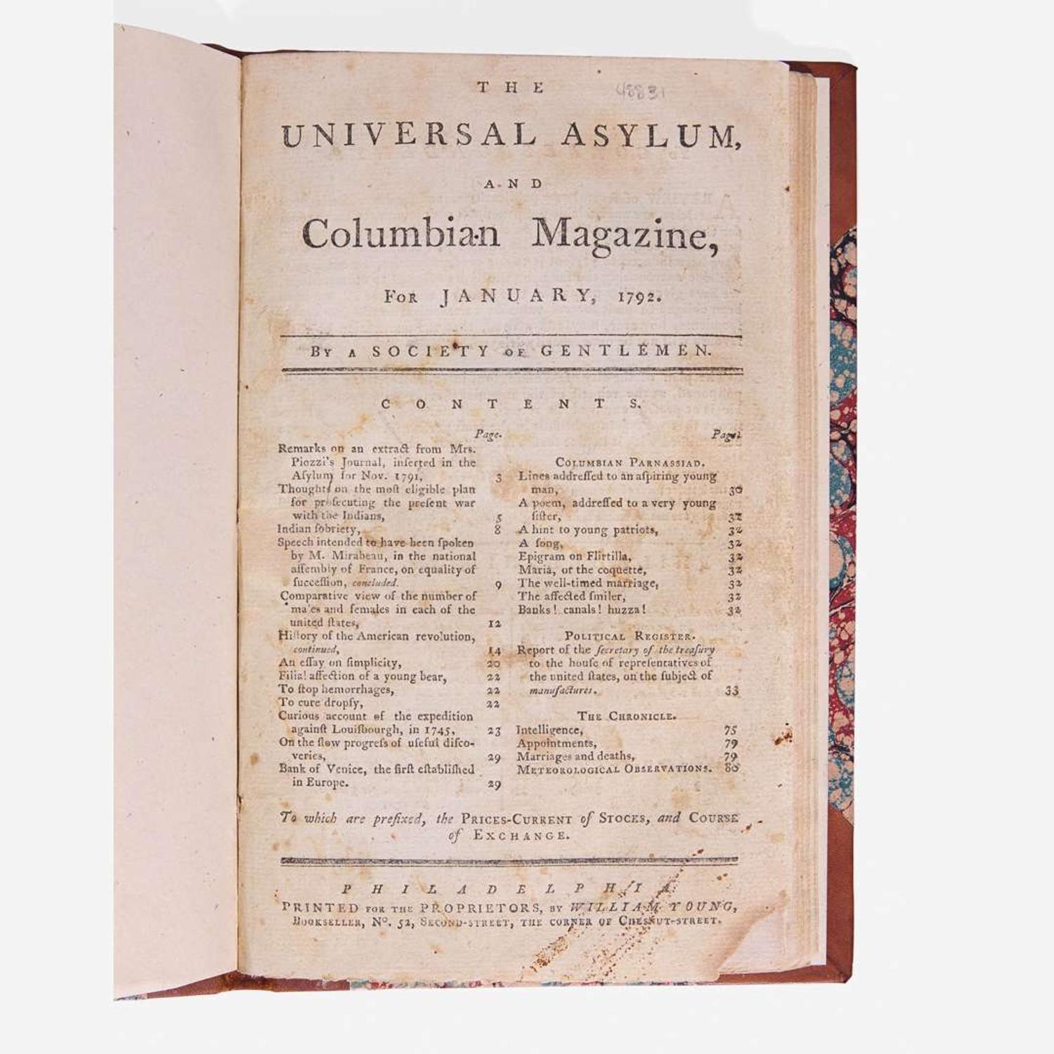 [Hamilton, Alexander] [Report on Manufactures] Report of the Secretary of the Treasury on the Subject of Manufactures