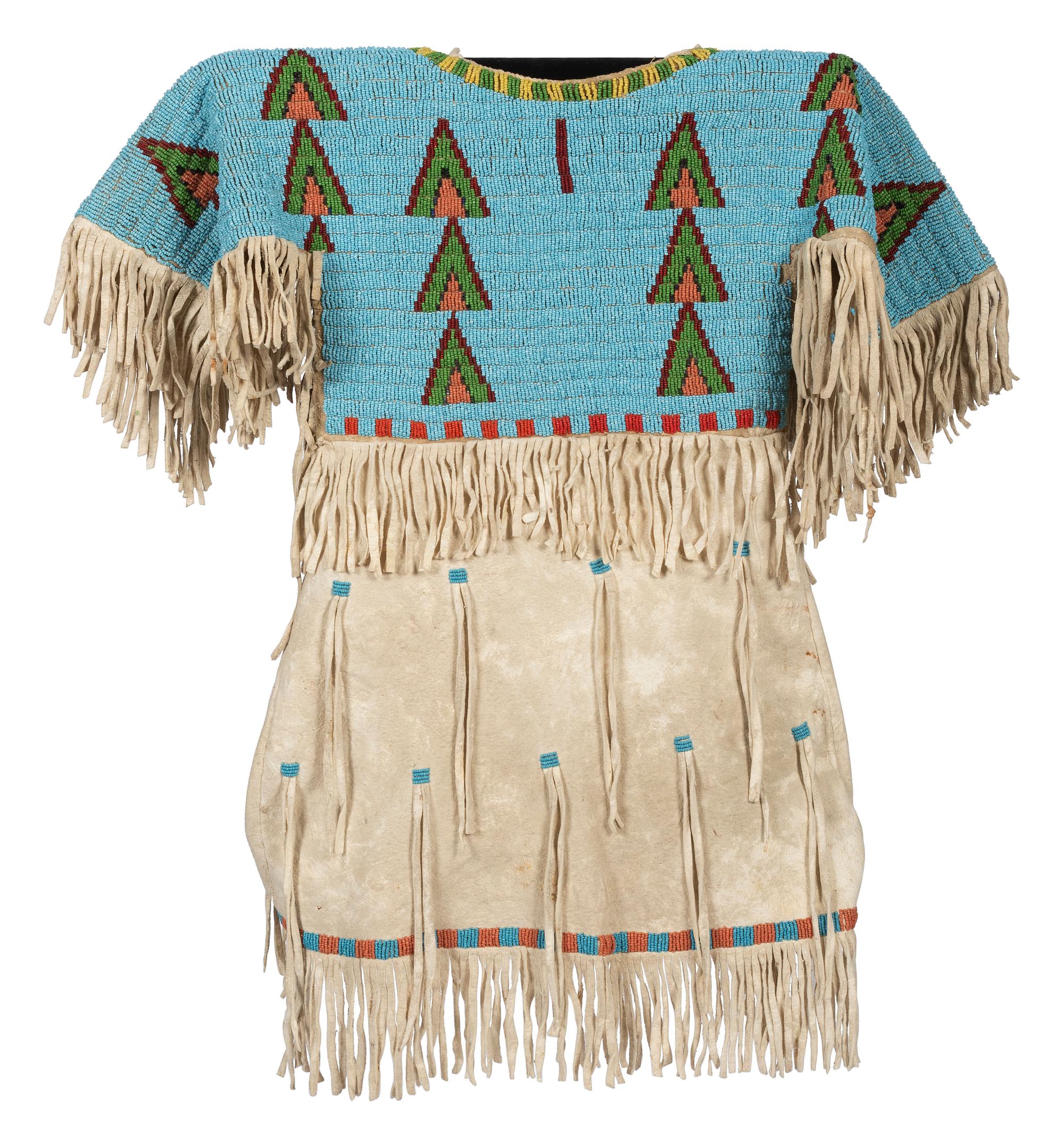 Sioux Girl's Beaded Hide Dress