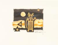 Harry Fonseca, (American, 1946-2006), three works: Discovery of Gold I Cross of Gold Discovery of Gold II