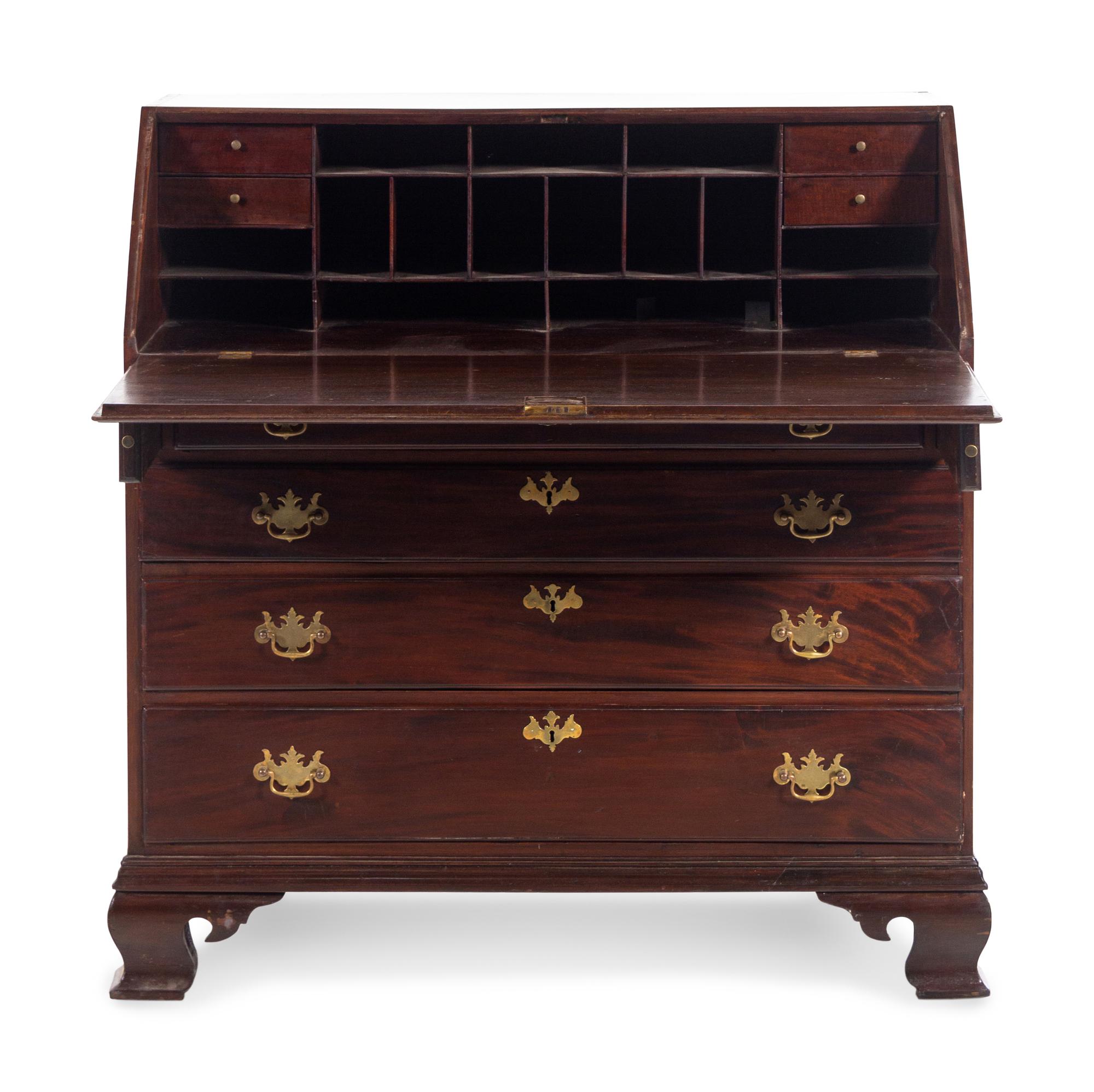 A Chippendale Mahogany Slant-Front Desk