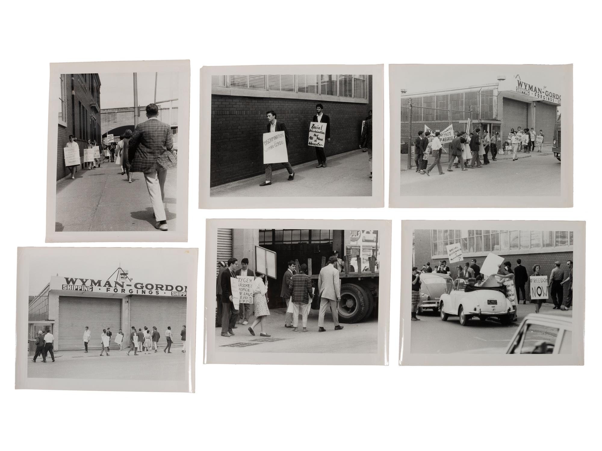[CIVIL RIGHTS]12 photos of activists picketing at Wyman-Gordon Co for refusal to hire Black workers