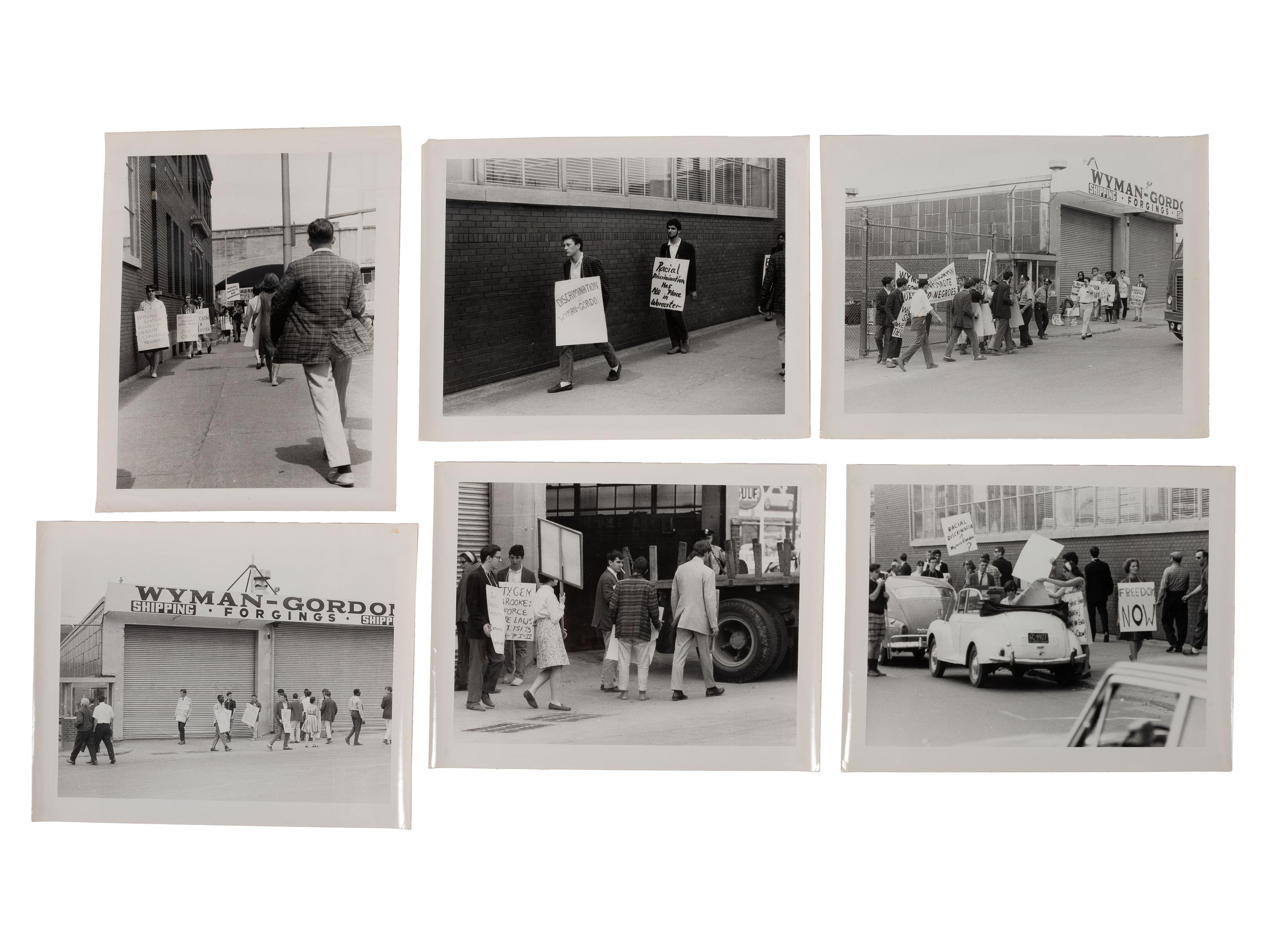 [CIVIL RIGHTS]12 photos of activists picketing at Wyman-Gordon Co for refusal to hire Black workers