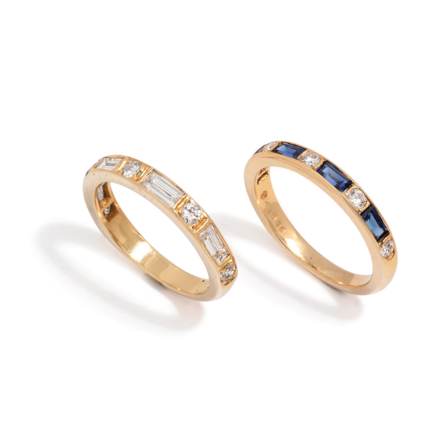 COLLECTION OF YELLOW GOLD, DIAMOND AND SAPPHIRE RINGS