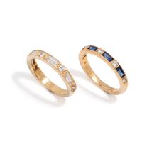 COLLECTION OF YELLOW GOLD, DIAMOND AND SAPPHIRE RINGS