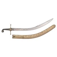 Highly Decorated Ottoman Kilij with Engraved Metal Covered Scabbard