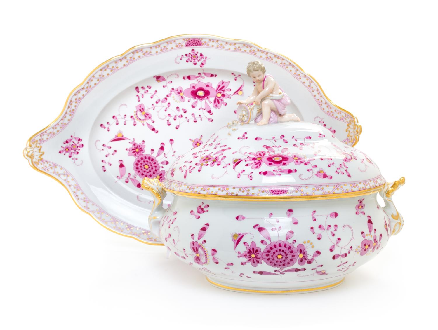 A Meissen Porcelain Tureen and Underplate Width of underplate 19 7/8 inches.