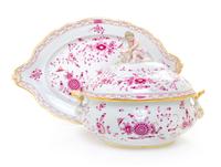 A Meissen Porcelain Tureen and Underplate Width of underplate 19 7/8 inches.