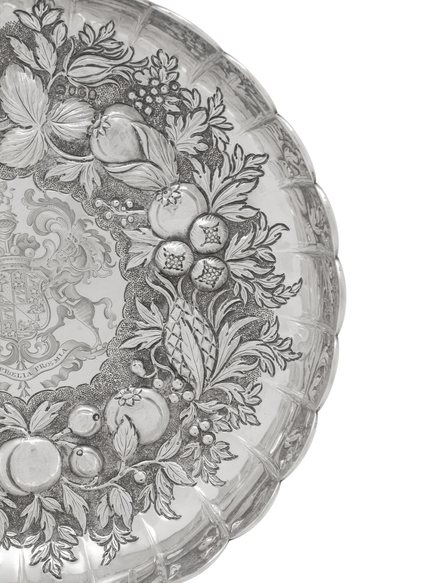 A George III Silver Armorial Sweetmeat Dish