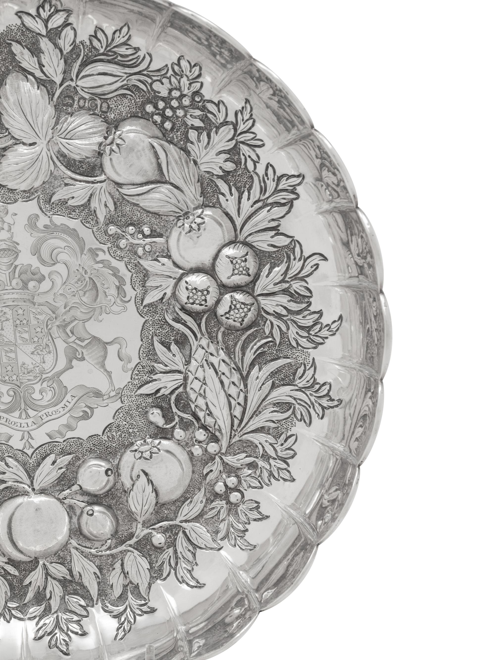 A George III Silver Armorial Sweetmeat Dish