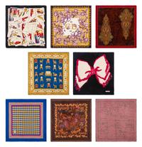 Group of Eight Designer Scarves