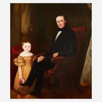 American School 19th century Portrait of a Father and Child, circa 1840