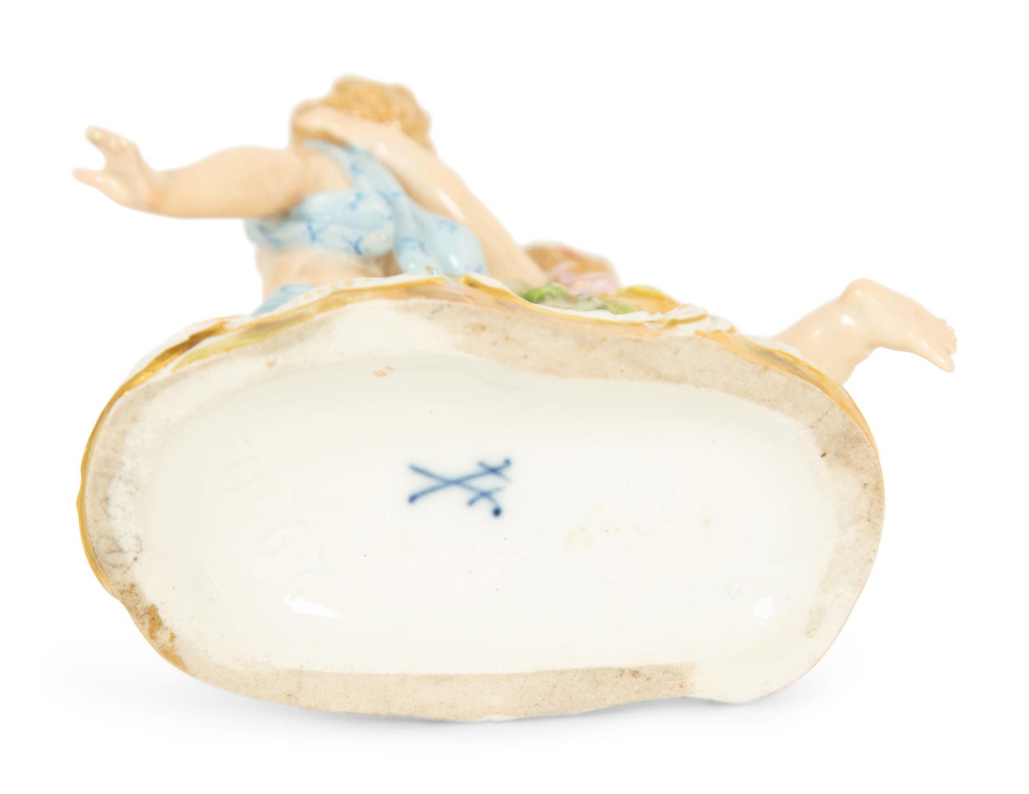 A Meissen Porcelain Figural Group of Two Putti — 19th Century