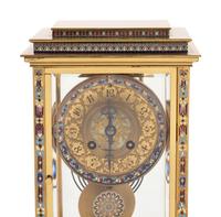 A French Gilt Brass and Champlevé Mantel Clock Retailed by Tiffany & Co.