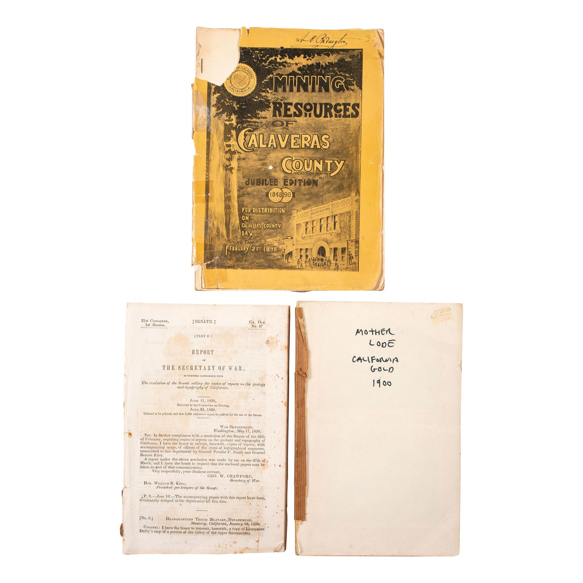 [MINING - CALIFORNIA]. A group of photographs and booklets related to mining in Calaveras County, Atolia, and elsewhere in California, comprising: