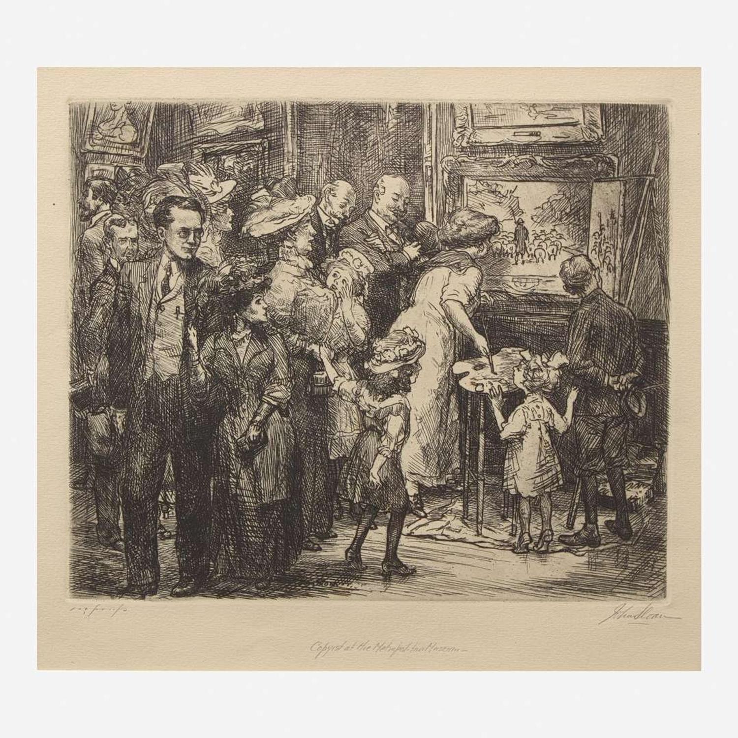 John French Sloan (American, 1871-1951) Copyist at the Metropolitan Museum