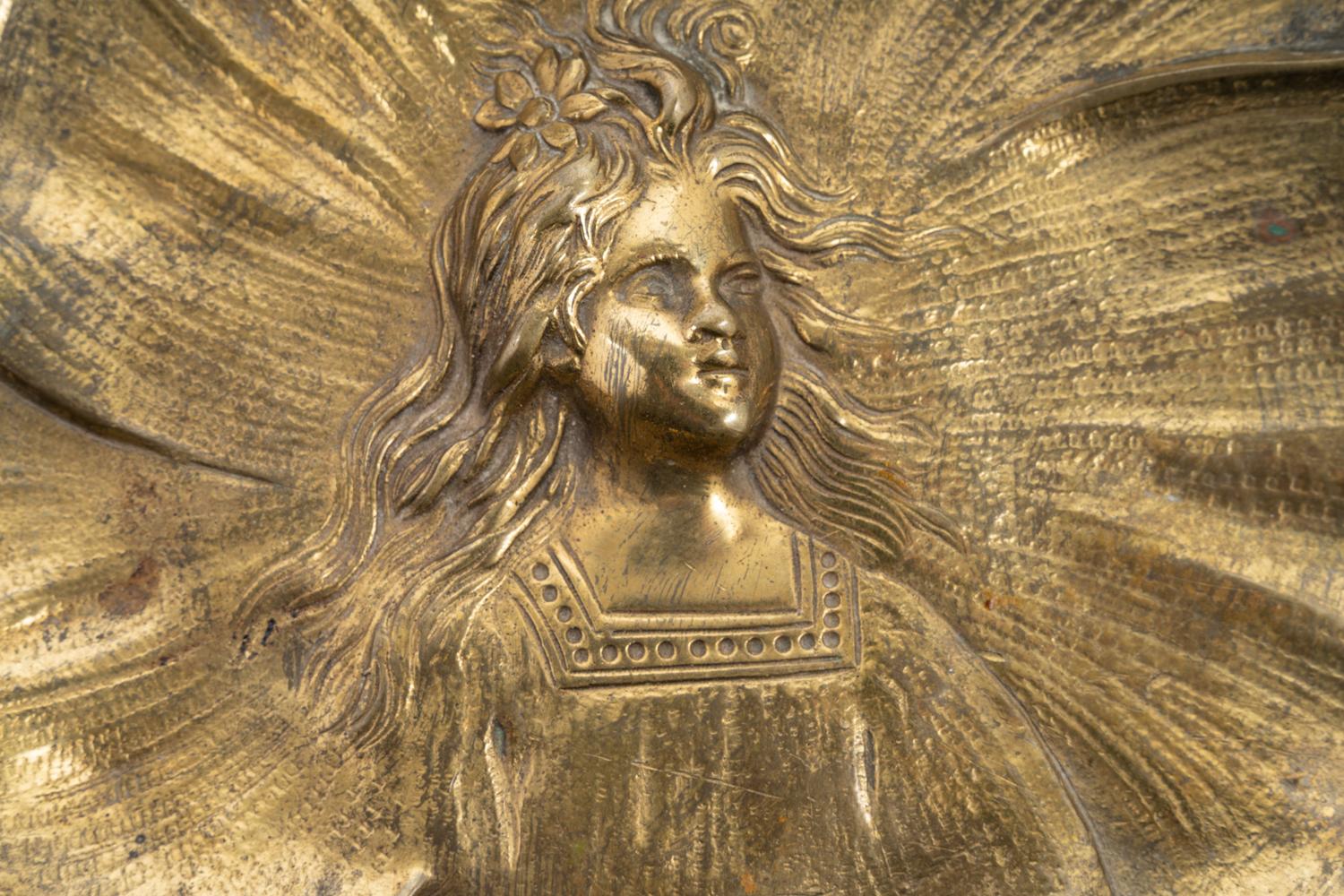 An Art Nouveau Brass Compote
