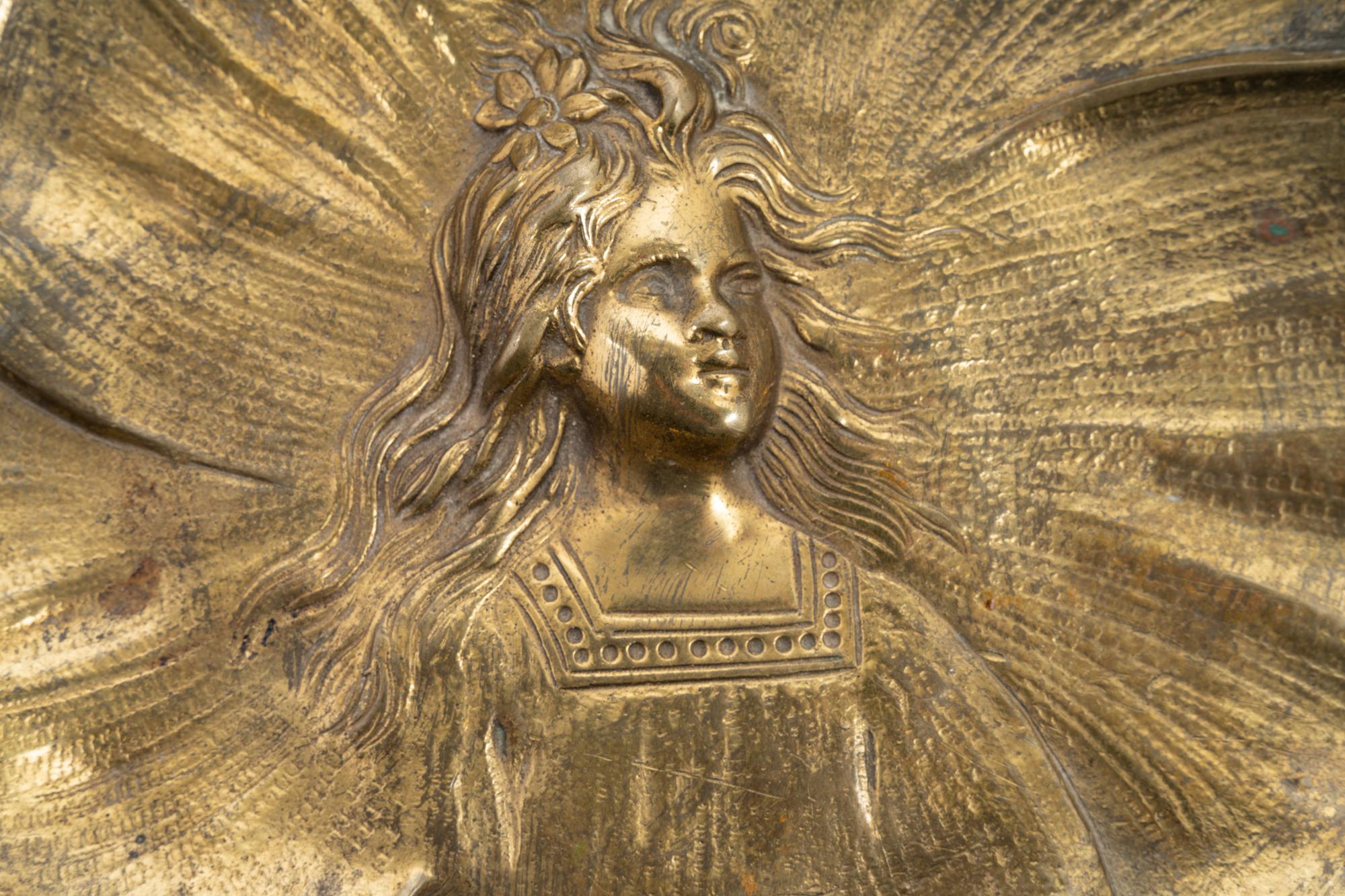 An Art Nouveau Brass Compote