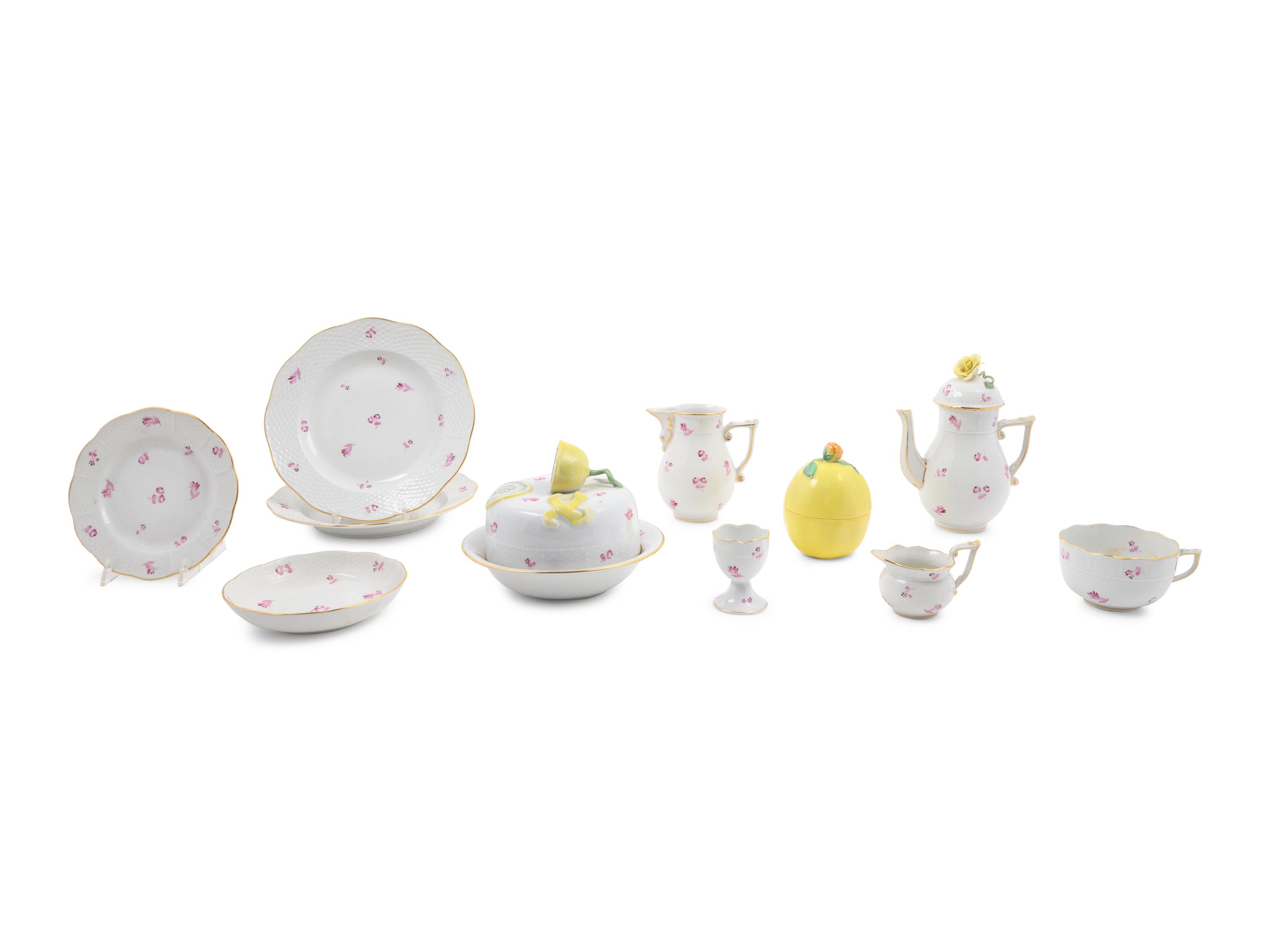 A Group of Herend Porcelain Table Articles