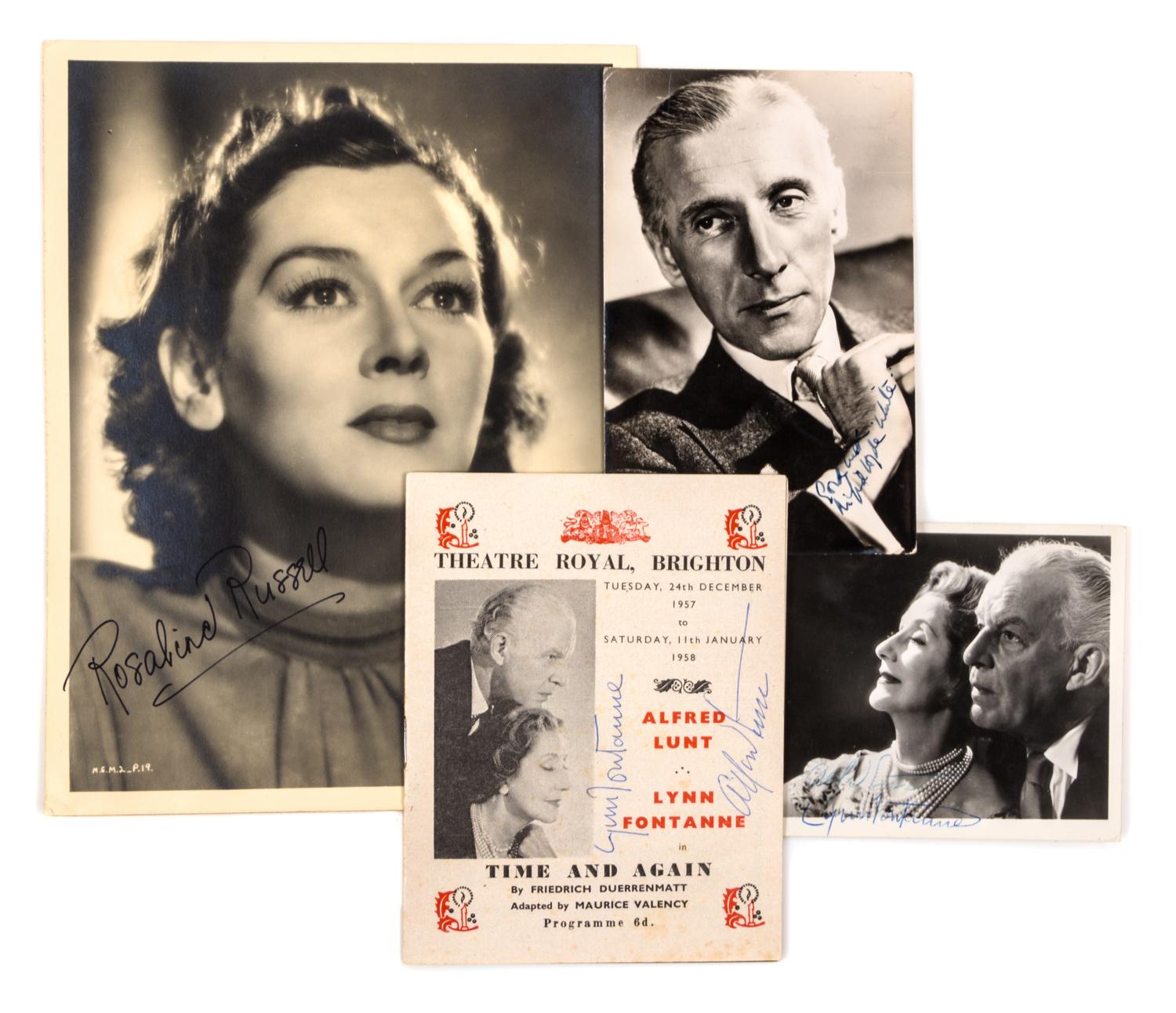 (THEATER) 11 documents signed by actors and actresses, American and British.