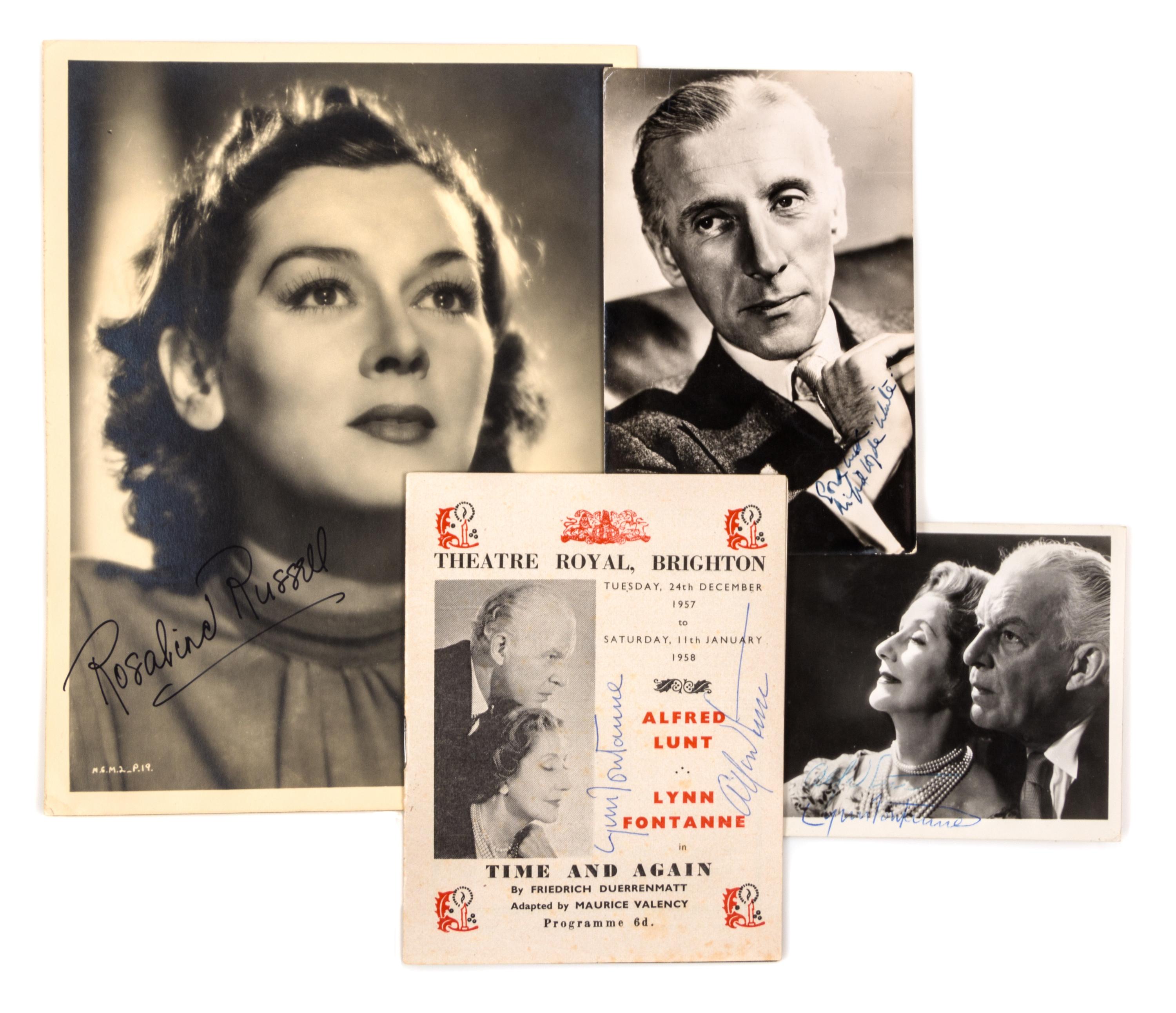 (THEATER) 11 documents signed by actors and actresses, American and British.