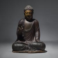 A Large Chinese Lacquered Wood Seated Buddha, Late Ming/Early Qing Dynasty — 明末清初 木髹漆巨型坐佛
