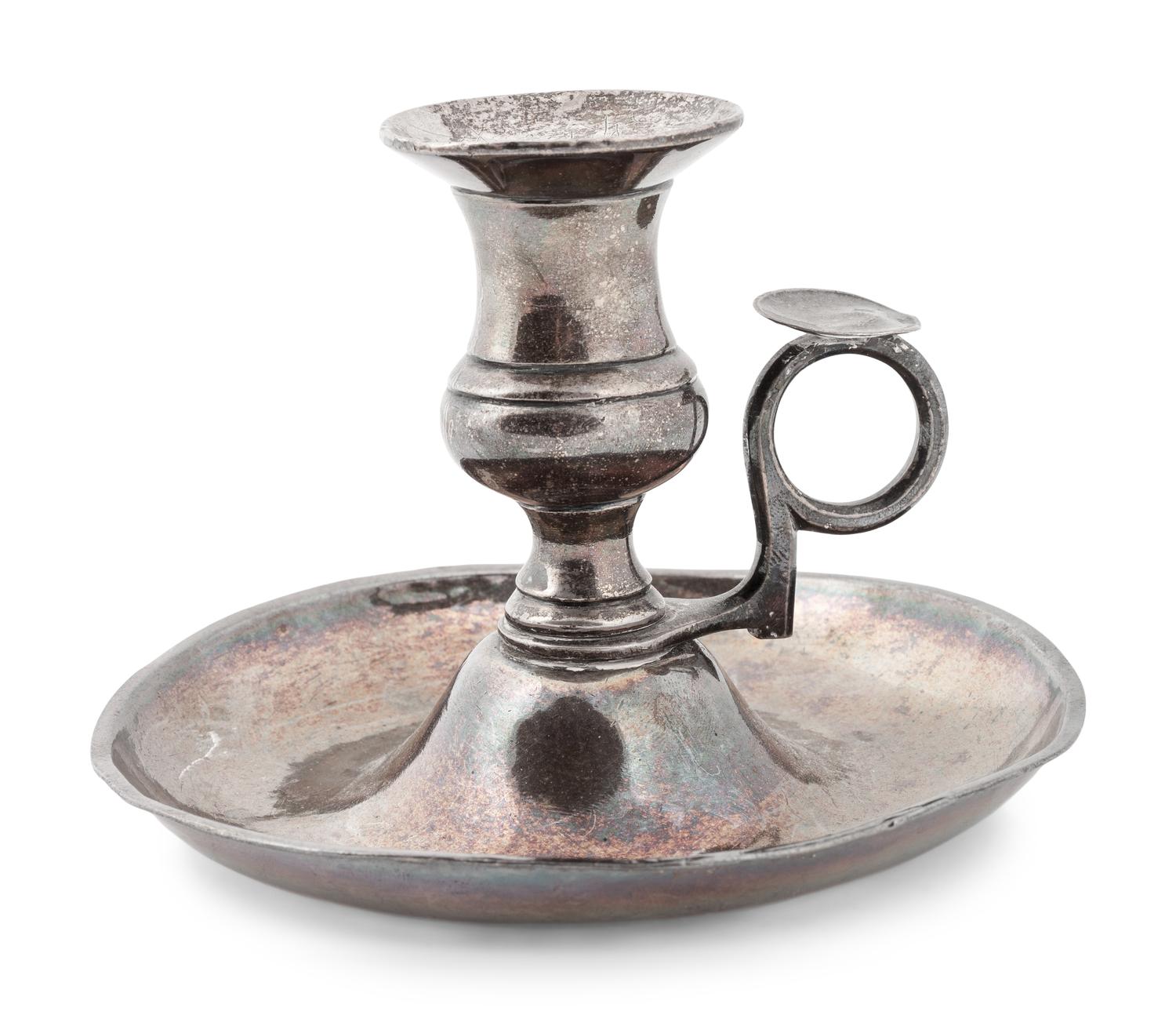 A 19th C. Peruvian Silver Chamber Stick
