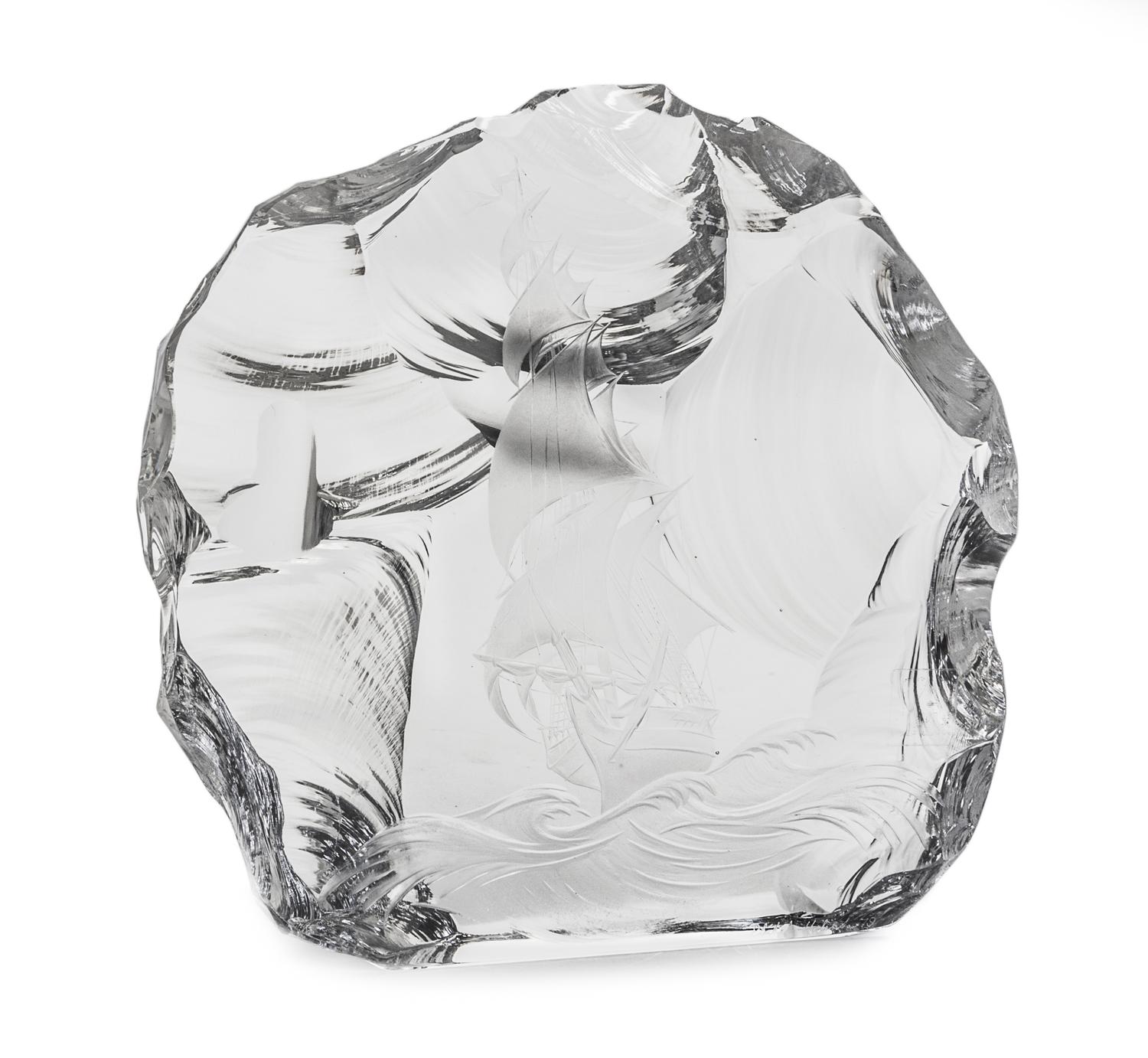An Etched Glass Sculpture Height 8 1/2 inches. — PLATEK VALENA, 1979