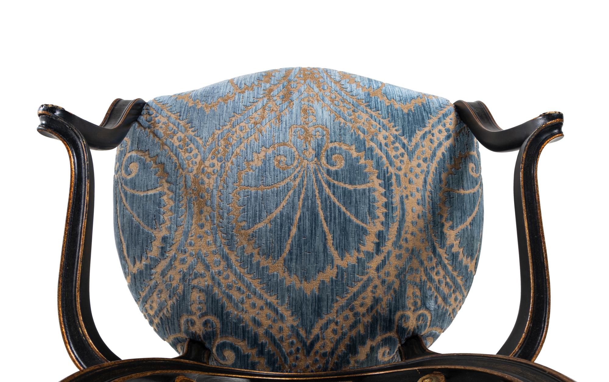 A Set of Eight Galimberti Lino Italian Painted Dining Chairs