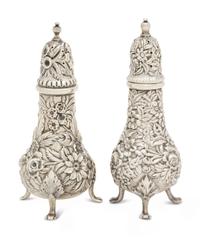 Two S. Kirk and Son Silver Repousse Casters
