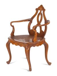 An English Caned Walnut Armchair