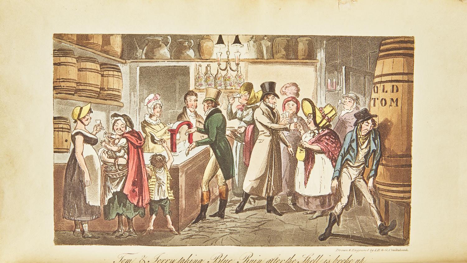 [ILLUSTRATED BOOKS]. EGAN, Pierce. Life in London; or, the Day and Night Scenes of Jerry Hawthorn, Esq. and his Elegant Friend Corinthian Tom… London: Printed for Sherwood, Neely, and Jones, 1821.